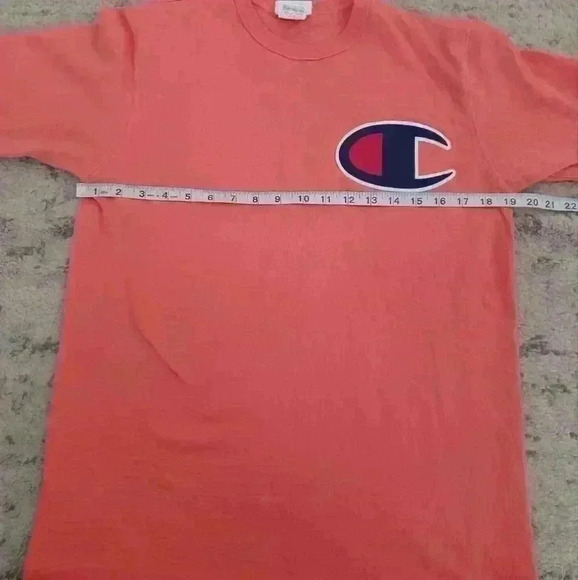 Champion Mens Salmon Vintage Look Tee M - Picture 7 of 9